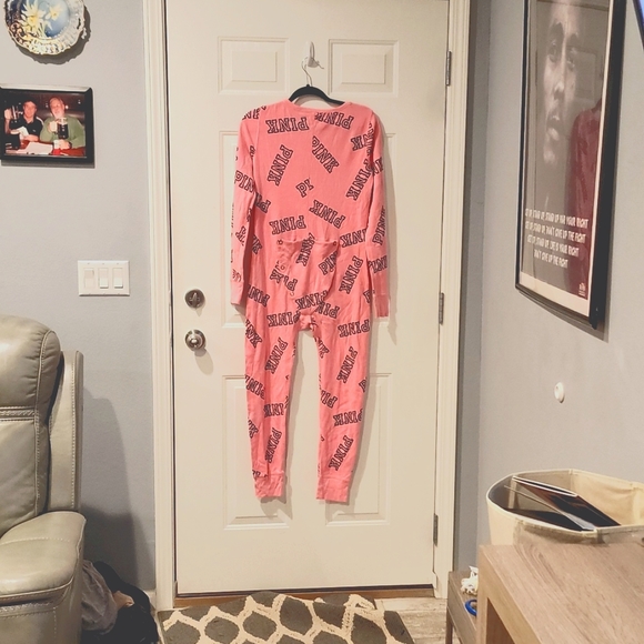 Victoria's Secret PINK Onesie Pajamas Back Flap LG - Picture 2 of 8